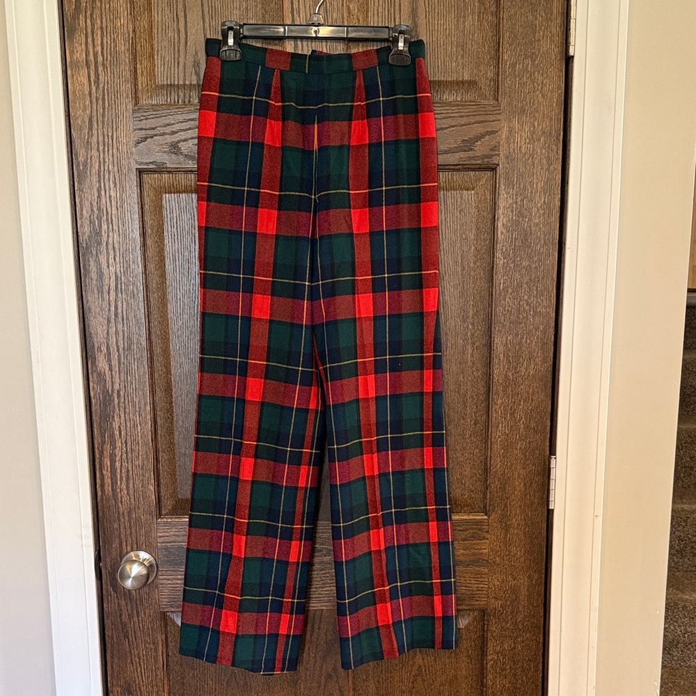 Vintage Pendleton Lined Wool Tartan Plaid Pants - Holiday statement piece